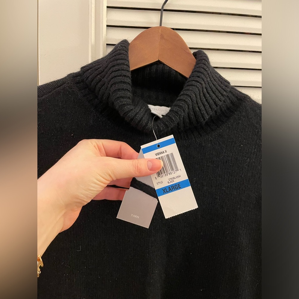 Charter club, black speckled turtle neck. XL - Picture 6 of 8